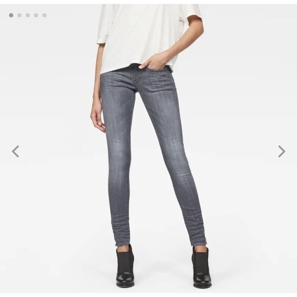 G-Star Raw Womens Lynn D-Mid Waist Super Skinny Jeans 25 x 30 Medium Age